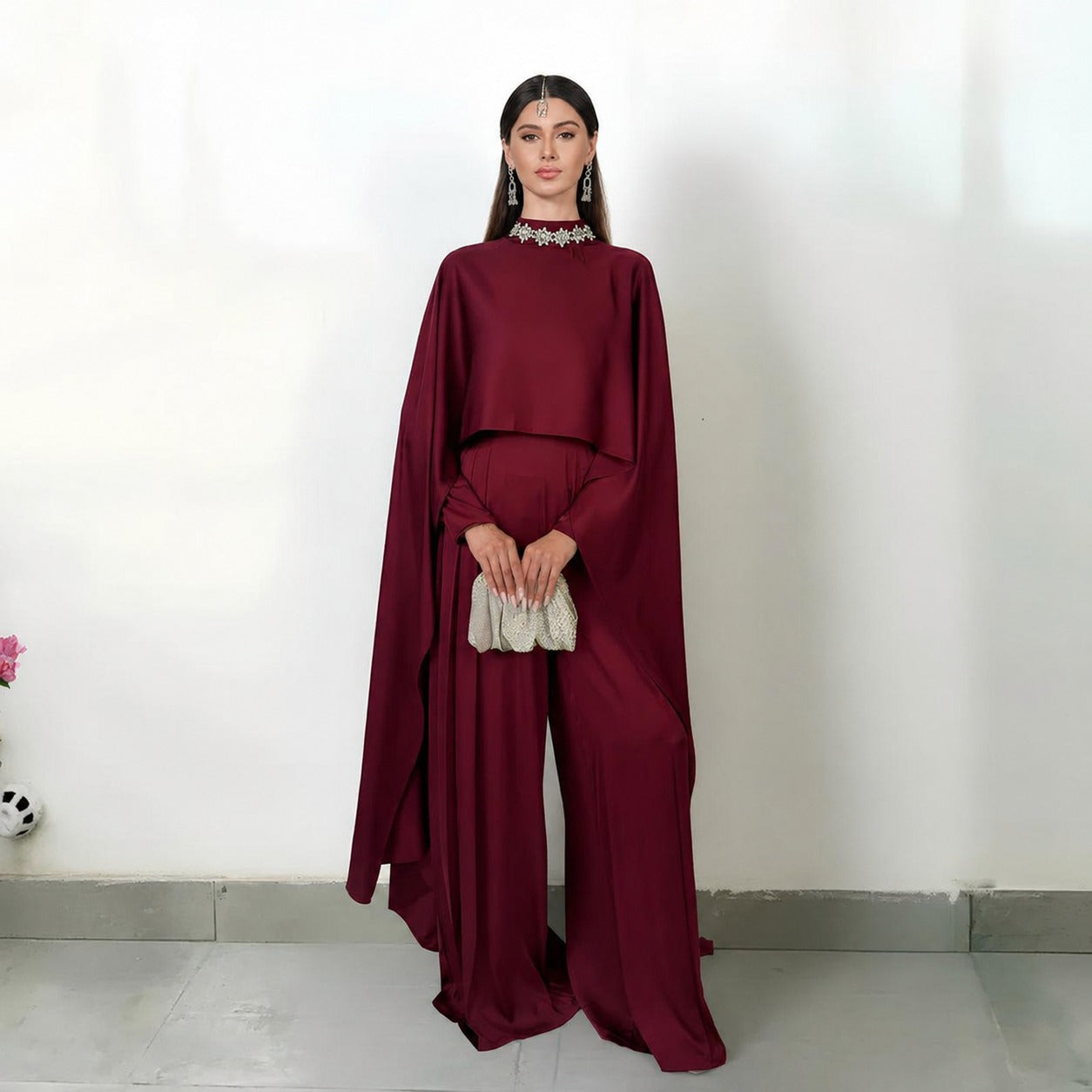 RAM26 BURGUNDY SHIMA JUMP SUIT