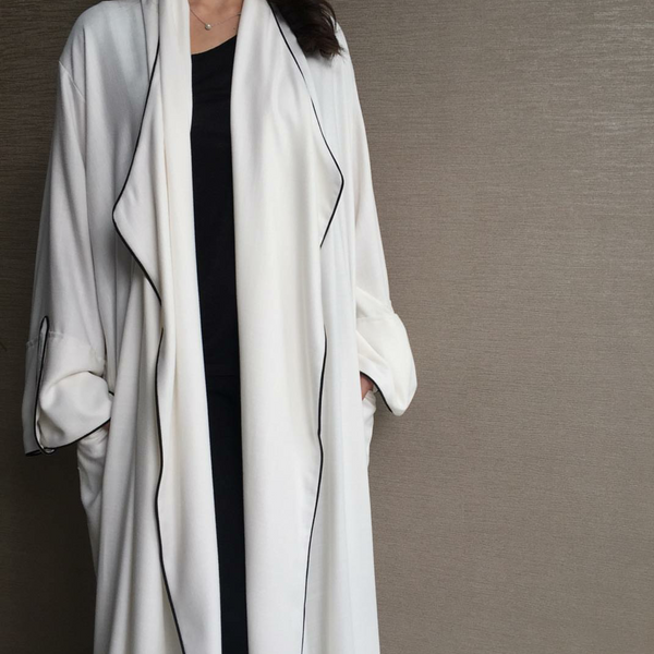 White linen Waterfall Robe