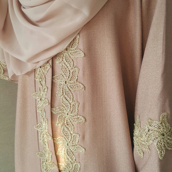 Rose Gold Fleck Linen with rose Gold Embelishment