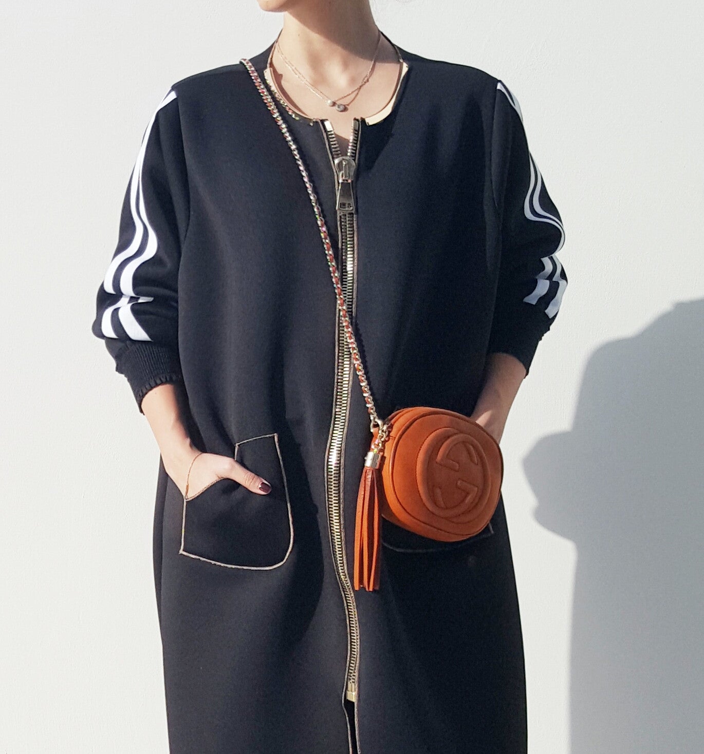 SPORTSLUXE  "NYC" Zipped Sweatshirt Abaya