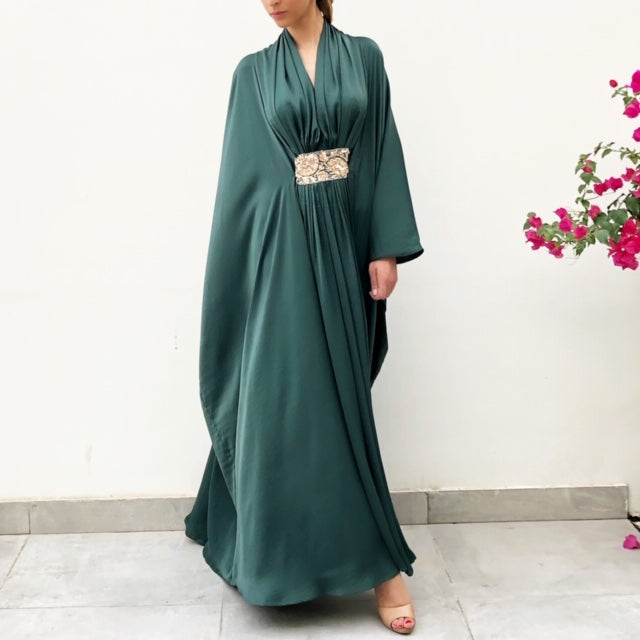 RAM19 EMERALD RUCHED  CAFTAN