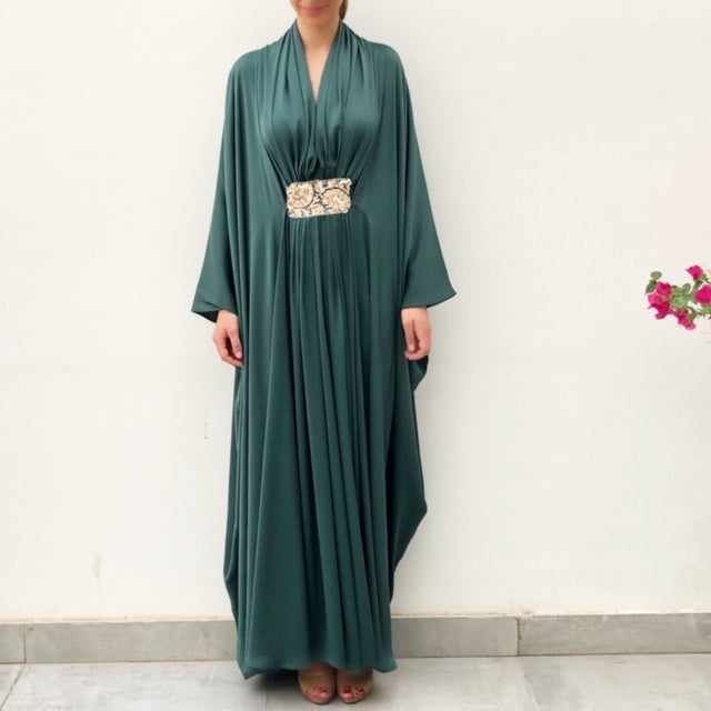 RAM19 EMERALD RUCHED  CAFTAN