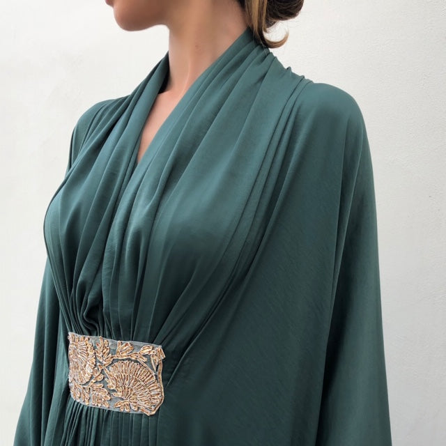 RAM19 EMERALD RUCHED  CAFTAN