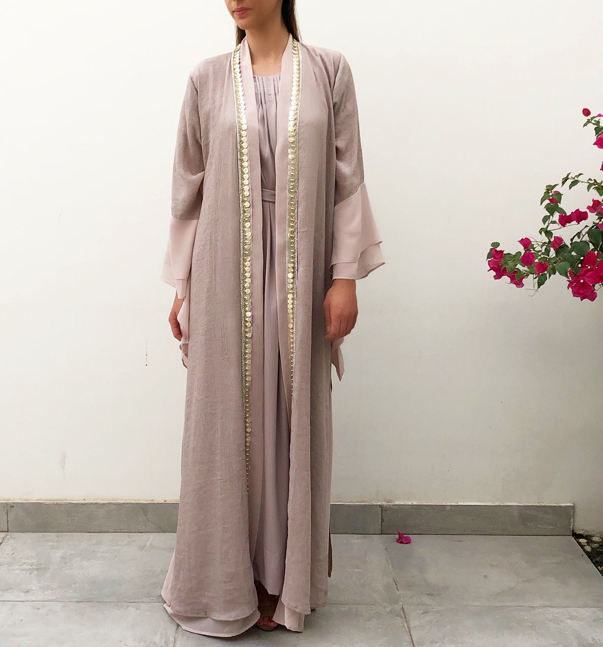 RAM19 MONA PEBBLE DOUBLE LAYER ABAYA