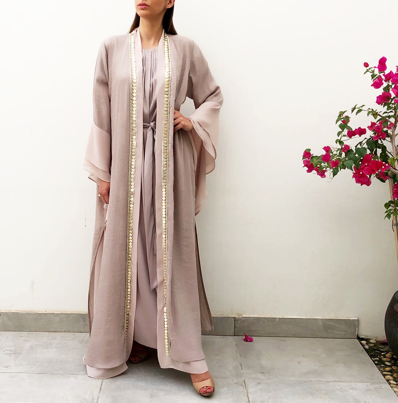 RAM19 MONA PEBBLE DOUBLE LAYER ABAYA