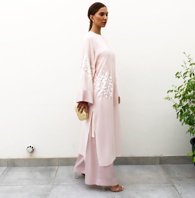 AW19 ELEGANT PASTEL PINK CHIFFON TUNIC OUTFIT