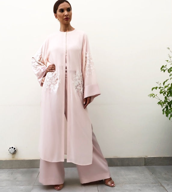 AW19 ELEGANT PASTEL PINK CHIFFON TUNIC OUTFIT