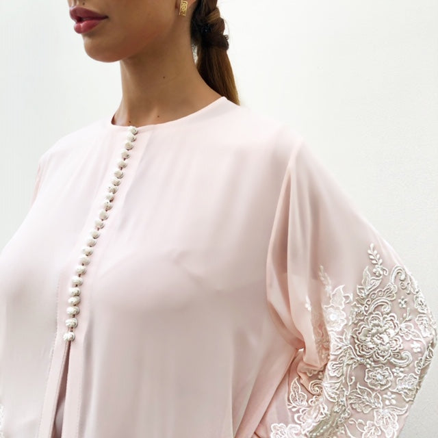 AW19 ELEGANT PASTEL PINK CHIFFON TUNIC OUTFIT