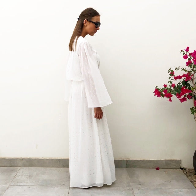 RAM19  WHITE CHIFFON JUMPSUIT