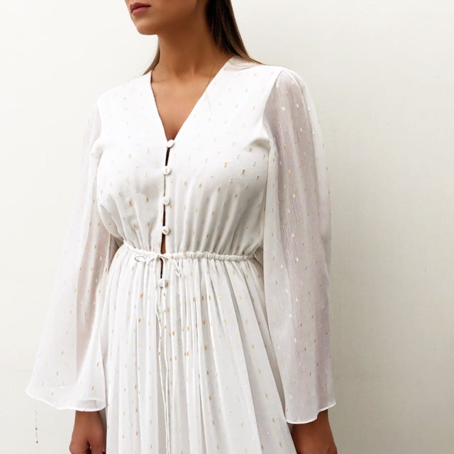 RAM19  WHITE CHIFFON JUMPSUIT