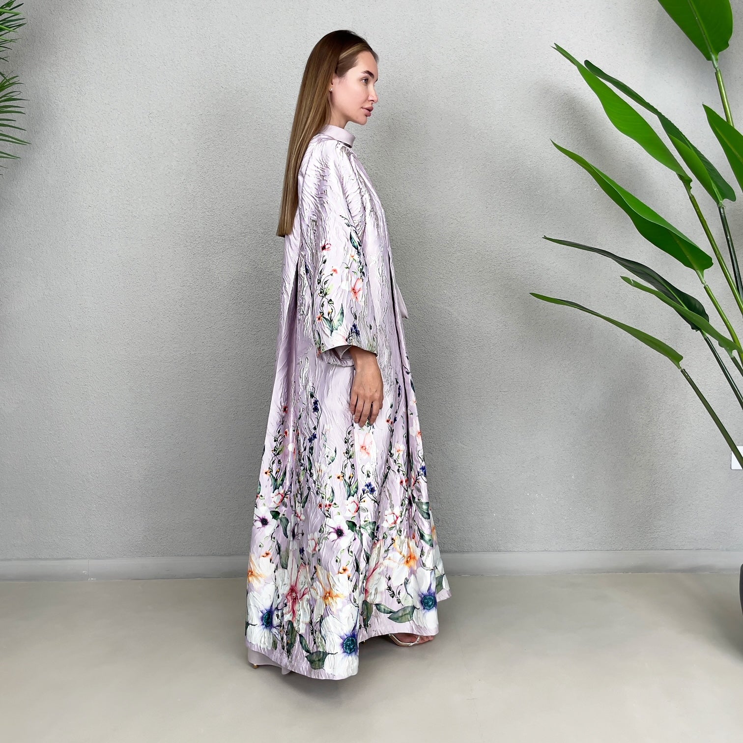 RAM23 AISHA MAUVE BROCADE EVENING ABAYA