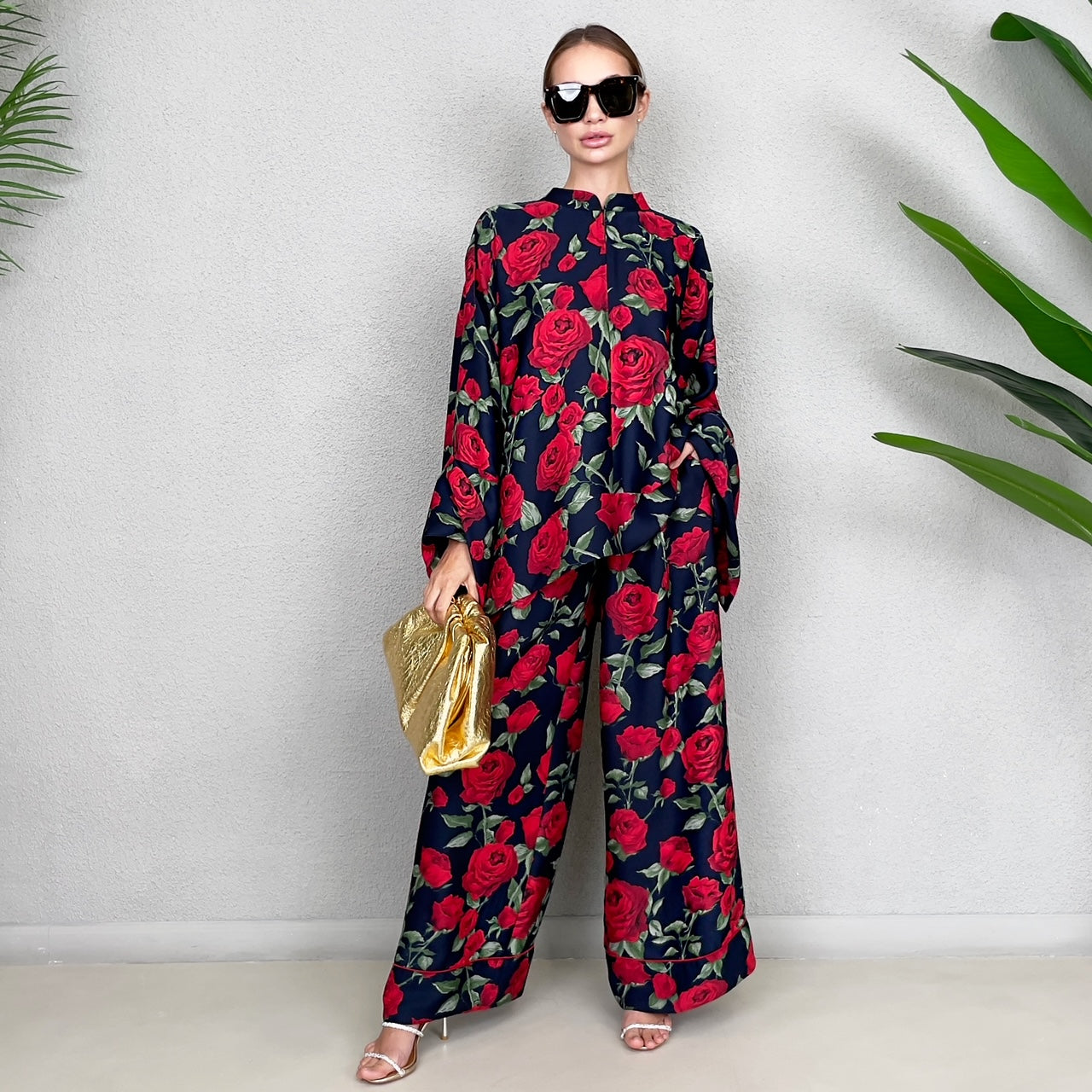 RAM23 FLORAL PAJAMA TROUSER SET