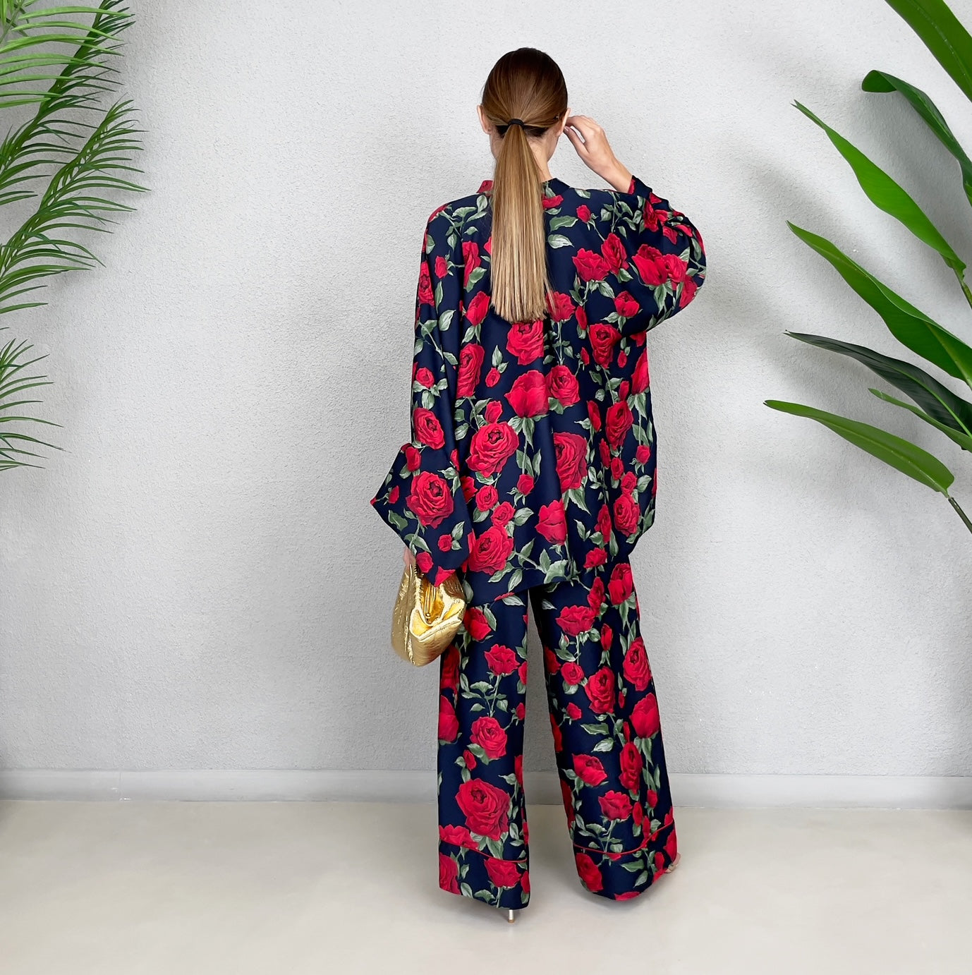 RAM23 FLORAL PAJAMA TROUSER SET