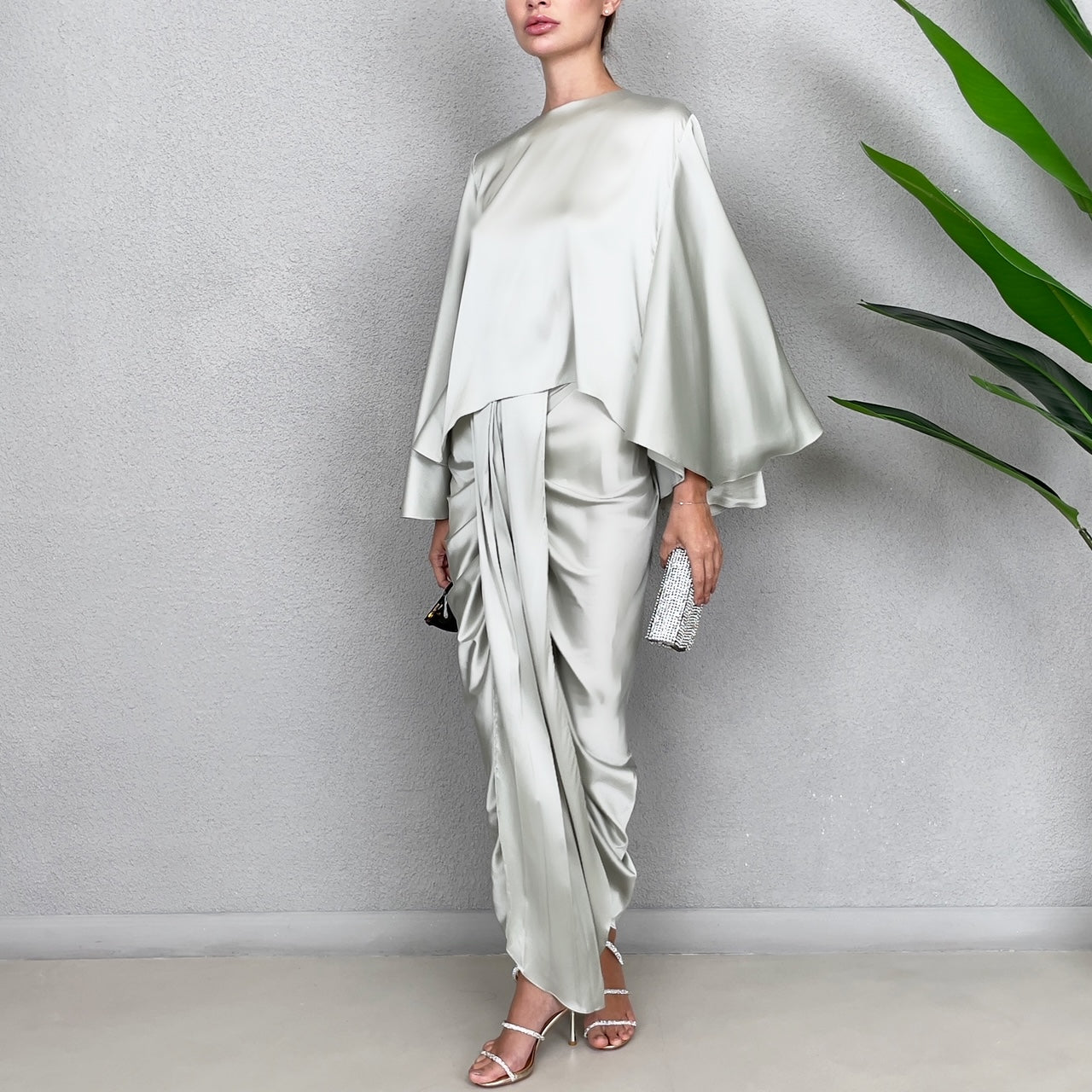 RAM23 HINDI SAGE GREEN DHOTI TROUSER SET