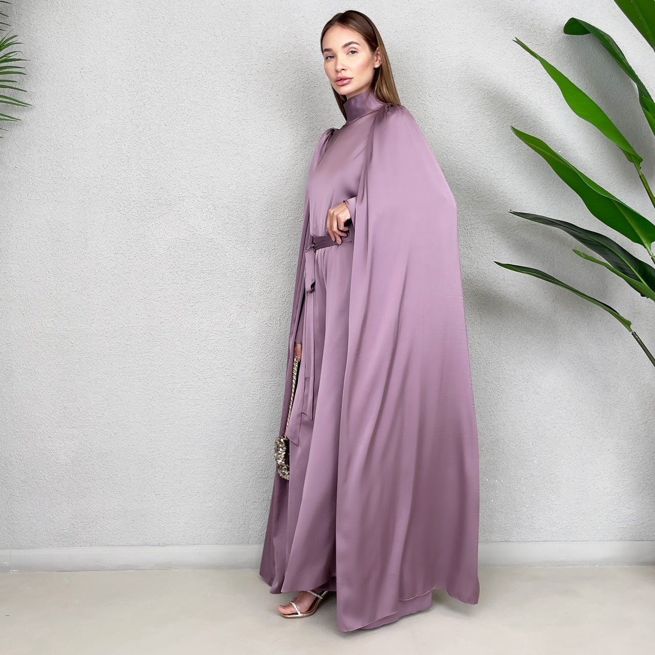 RAM23 TALA SATIN CAPE JUMPSUIT