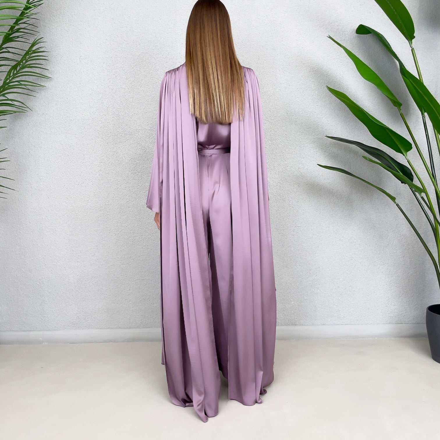 RAM23 TALA SATIN CAPE JUMPSUIT