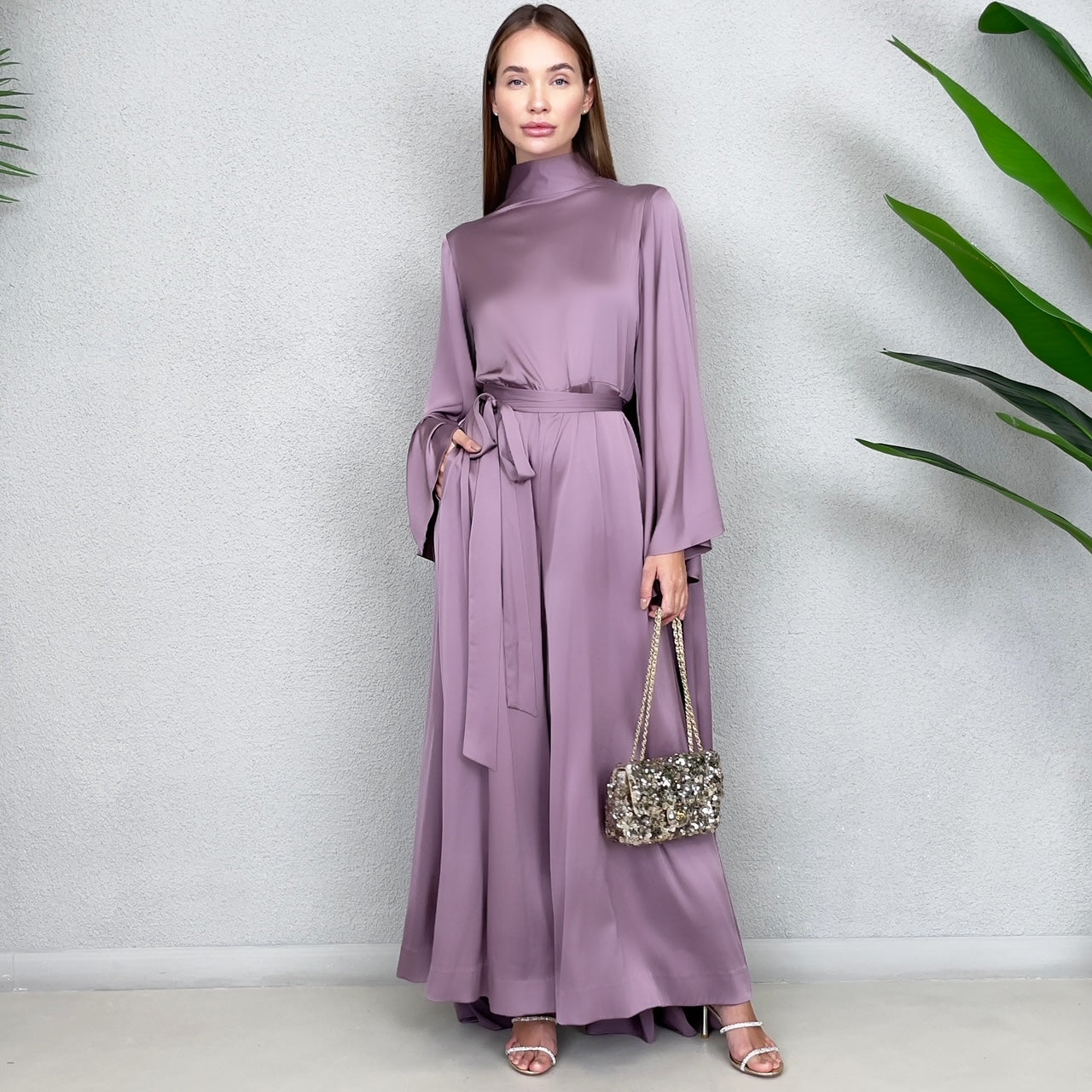 RAM23 TALA SATIN CAPE JUMPSUIT