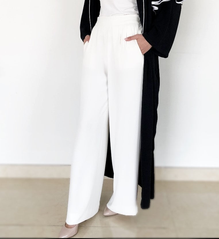 AW18 ELEGANT  WIDE LEG  CREPE TROUSERS