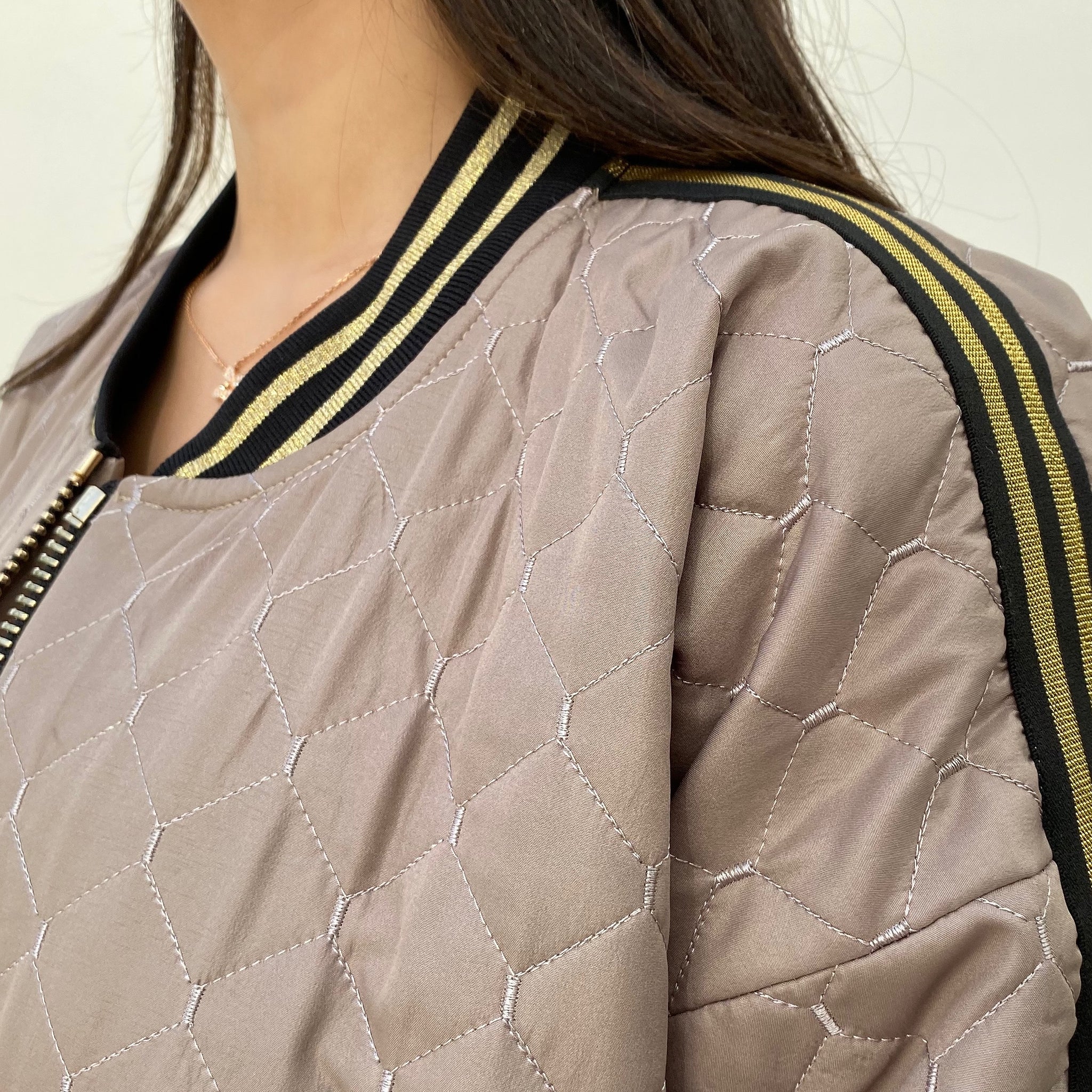 AW19 SPORTSLUXE  "NYC" QUILTED LONG BOMBER JACKET