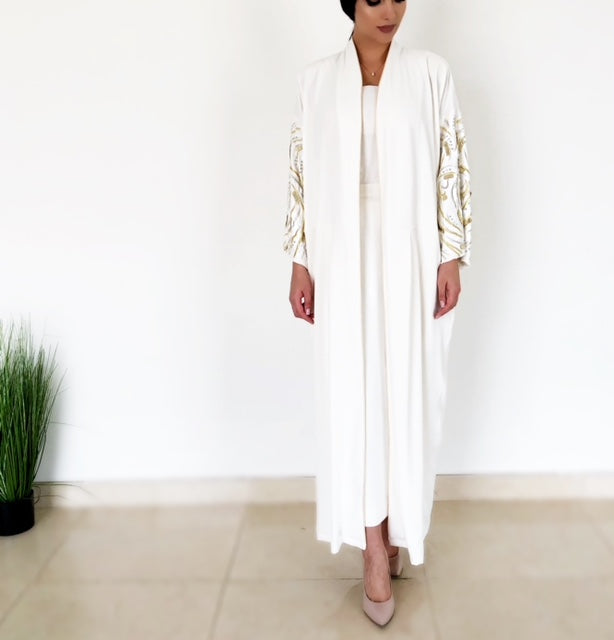 AW18 STUNNING OFF-WHITE "LEAVES OF GOLD" ABAYA