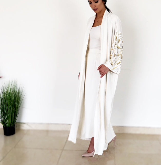 AW18 STUNNING OFF-WHITE "LEAVES OF GOLD" ABAYA