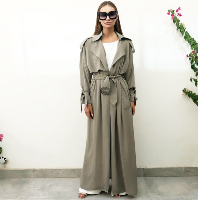 AW18 MOSS GREEN TRENCH ABAYA