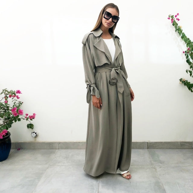 AW18 MOSS GREEN TRENCH ABAYA