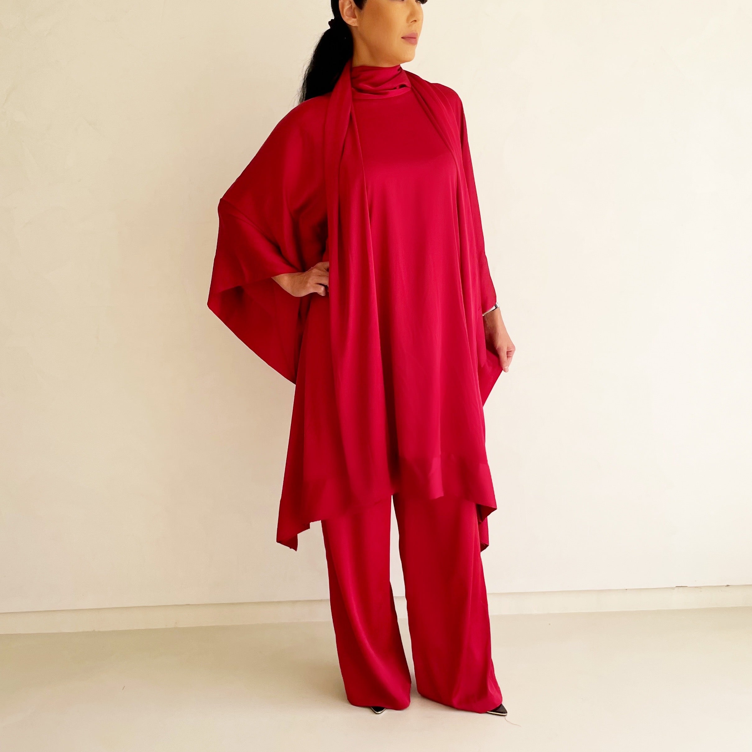 RAM22 RED KAFTAN PANTS SET