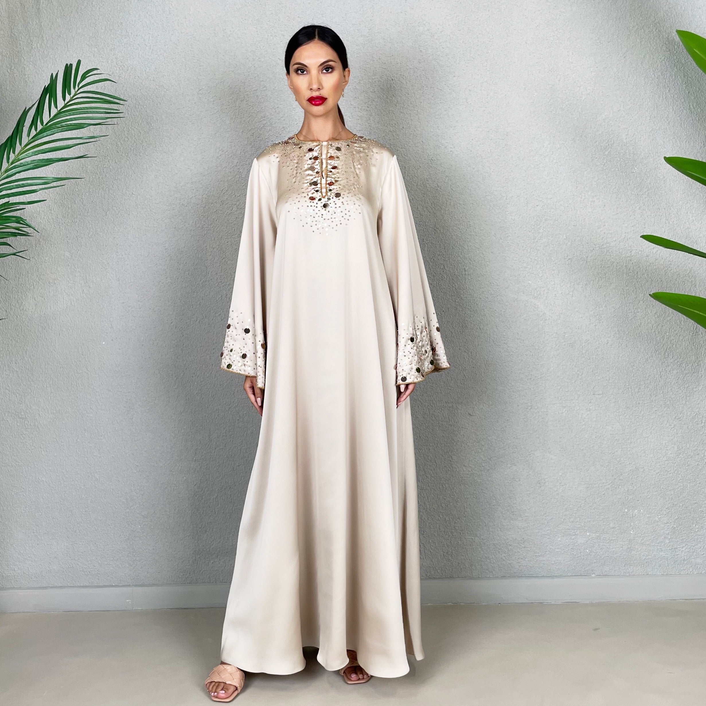 LAMIA BUTTERFLY DRESS BEIGE
