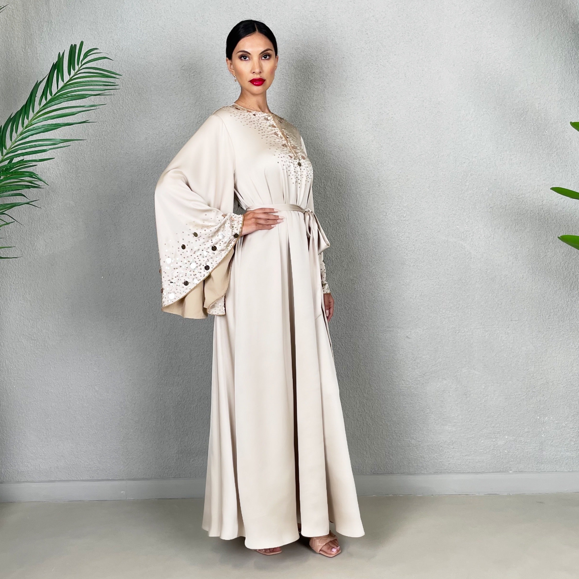 LAMIA BUTTERFLY DRESS BEIGE