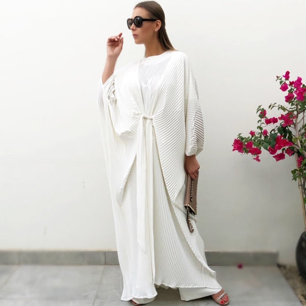 RAM19 PLEATED ROBE WITH BELT