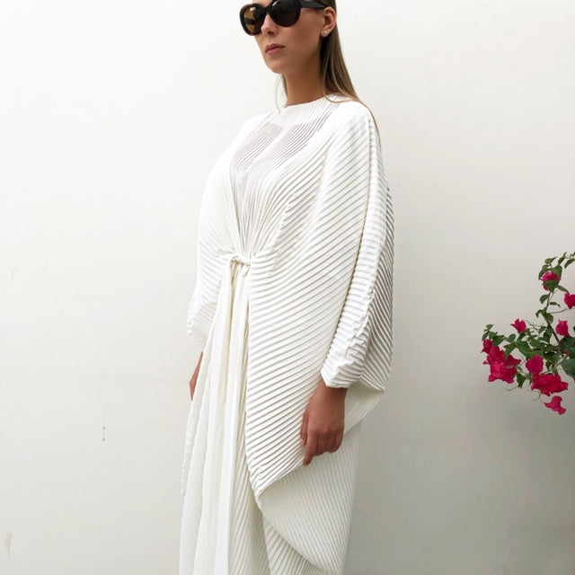 RAM19 PLEATED ROBE WITH BELT