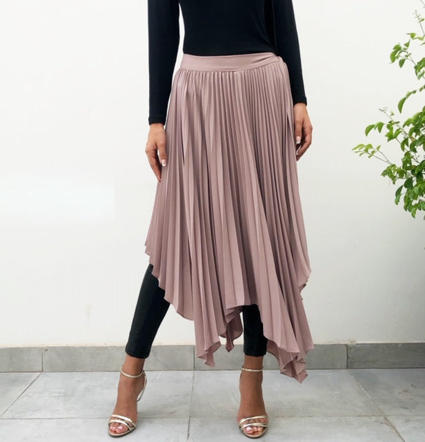 AW19 TAUPECREPE SUNRISE PLEAT WRAP SKIRT