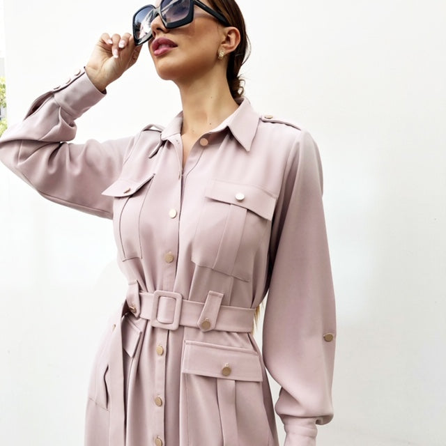 UTILITY SAFARI MIDI DRESS