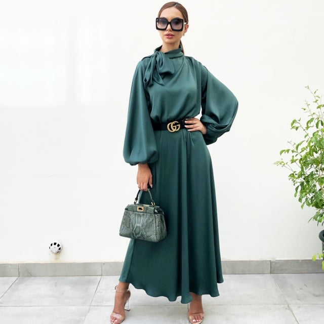 Ameri（アメリ）の「BALLOON SLEEVE RIB DRESS（ワンピース