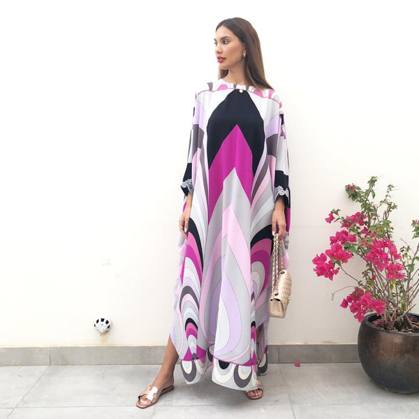 RAM21 VIOLET 70S PRINT KAFTAN