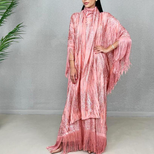 SS22 WATERMELON CHIFFON KAFTAN